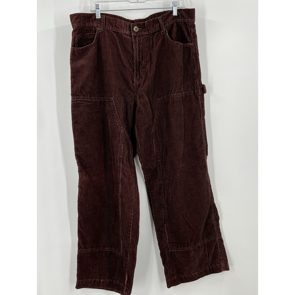 No Boundaries Brown Oversized Corduroy Wide Leg Carpenter Pants Size 36 Skater